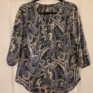 Renee C. Paisley Print Long Sleeve, Size M
